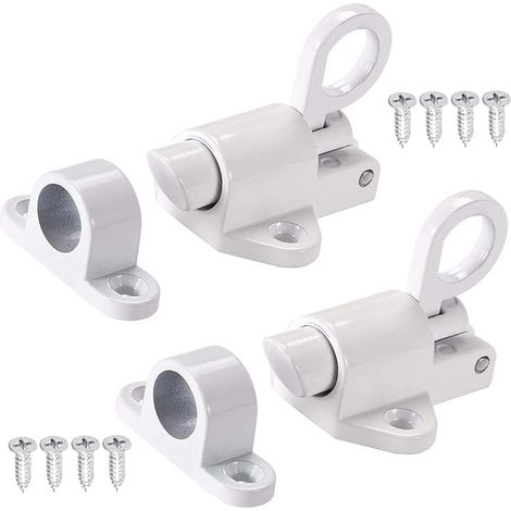 2 Stück Türschloss Aus Aluminiumlegierung, Sicherheitsfederverriegelung, Automatisch Verriegelnder Türbolzen, Für Fenster, Holztüren, Schranktüren, Fensterläden