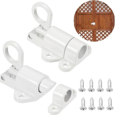 Türschloss, 2 Stück, Aluminiumlegierung, Automatischer Federriegel, Schiebetürschloss, Türbeschläge Und Riegel, Automatisches Federtürschloss, Küchenschränke (weiß)