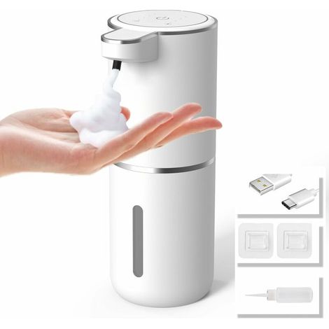 Automatischer Seifenspender, Wand- Oder Tischmontierbar, Mit 4-stufiger Einstellung, Infrarot, Ideal Für Zuhause, Büro Und Bar, Wiederaufladbar Per Usb