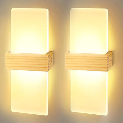 2 Stück 12w Led Wandlampe Für Innenräume 3000k Warmweiß Acryl Wandleuchte 28cm Flur-wandlampe Mit Licht Nach Oben Und Unten Innenbeleuchtung Für Schlafzimmer, Flur, Wohnzimmer, Treppen