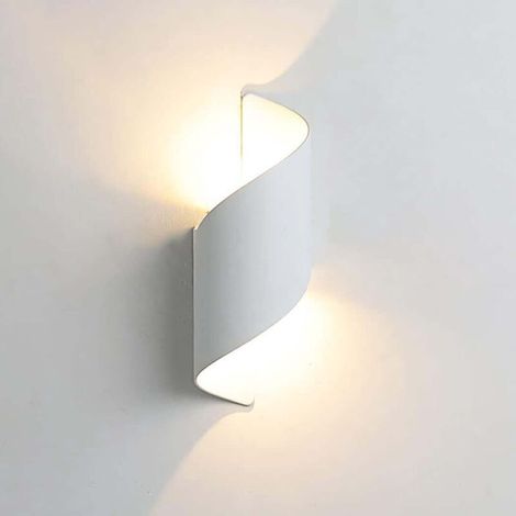 Led-wandleuchte 12 W Für Innen- Und Außenbereich, Bidirektionale Beleuchtung (oben Und Unten) In Warmweiß, Modernes Design Mit Spiralförmigem Metallgehäuse Und Ip-schutz (wasserdicht), Geeignet Für Fa