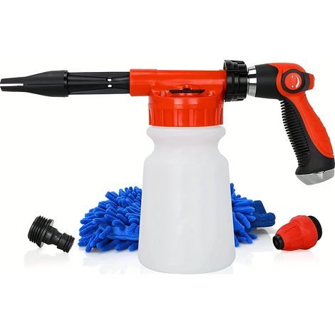 Hochdruck-schaumzerstäuber Mit Universeller Wasserkanone – Autowäsche Und Gartenpflege, Verstellbare Düse, 5-stufige Schaumsteuerung, Langlebig Und Einfach Zu Installieren