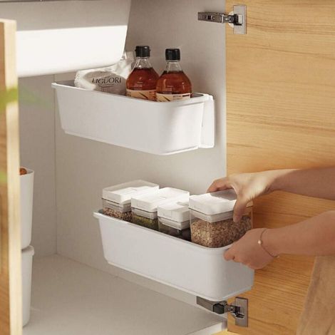 2 Organizer Für Küchenschränke, Kunststoff-aufbewahrungsschubladen, Unter Spüle, Weiß