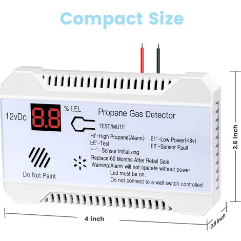 Propan-gasdetektor 12v Für Wohnmobile – 85db Alarm – Digitale Anzeige – Kompakt & Leicht – Ce-zertifiziert