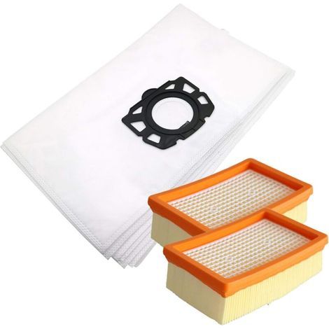 Kit De 10 Sacs + 2 Filtres Pour Aspirateur Karcher Wd4 Wd5 Mv4