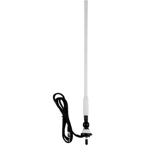 Antenne Radio Am Fm Étanche Ip66 En Caoutchouc Souple, Universelle Marine. Adaptable Aux Voitures, Camions, Bateaux Et Camping-cars Pour Une Excellente Réception Du Signal(blanc)