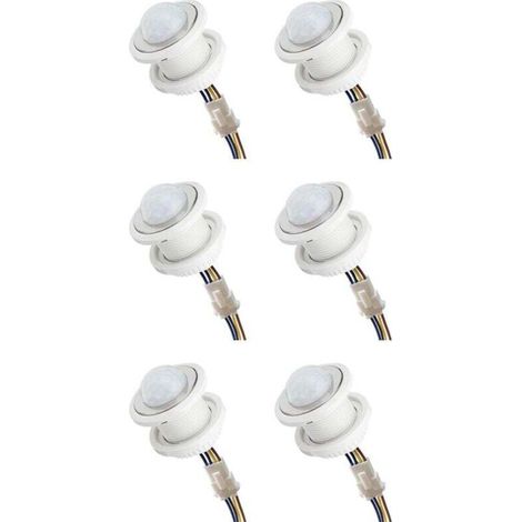 Set Aus 6 Mini-pir-bewegungsmeldern, 110–220 V, Einstellbare Zeitverzögerung, Intelligente Infrarot-erkennung