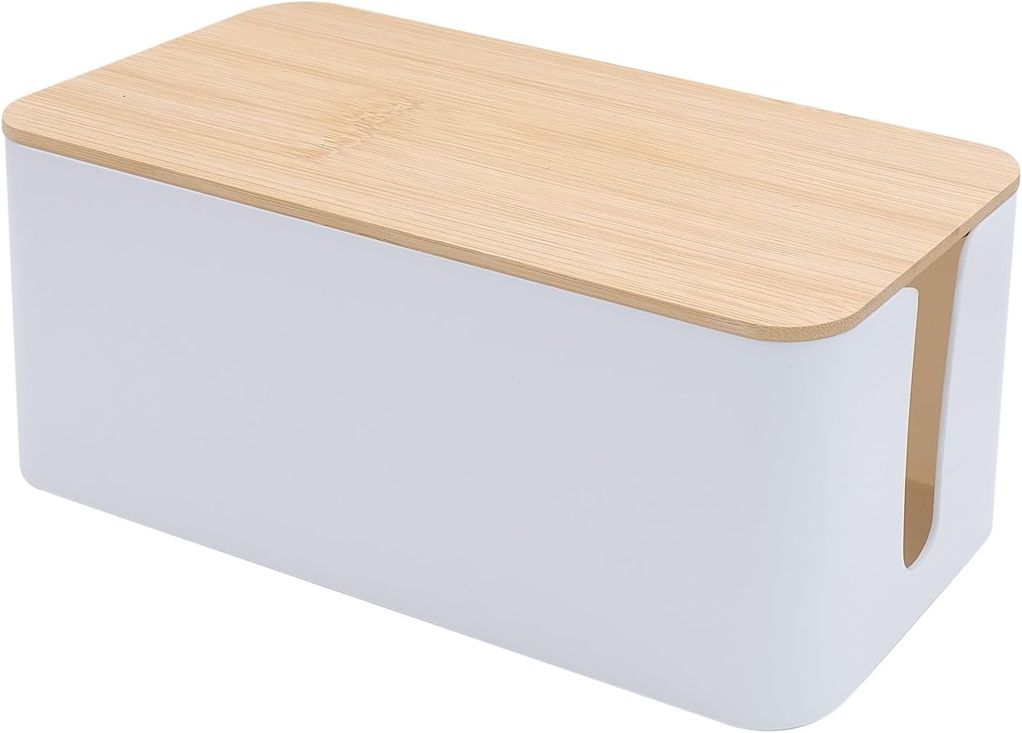 Kabelbox Weiß Kabelbox Mit Bambusdeckel Kabelorganizer Kabelmanagement Box Zum Verstecken Von Kabeln Und Steckern