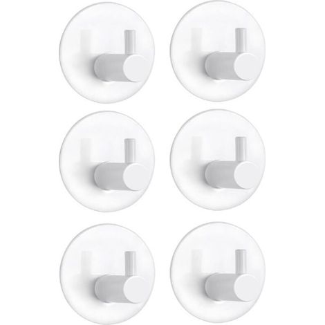 Hakel-adhäsiv-wandhaken, 6-teiliges Wandhaken-set Für Das Badezimmer Aus Edelstahl, Klebe-wandhaken Für Handtücher (weiß)