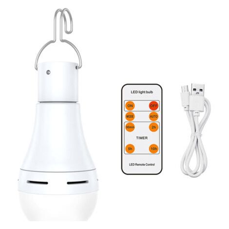 Usb Wiederaufladbare Glühbirne Mit Fernbedienung, 7w Led-batterie-glühbirnen, E27 Dimmbare Touch-glühbirne Mit Synchronisationsfunktion, Außen-camping-notfall-glühbirne Mit Haken