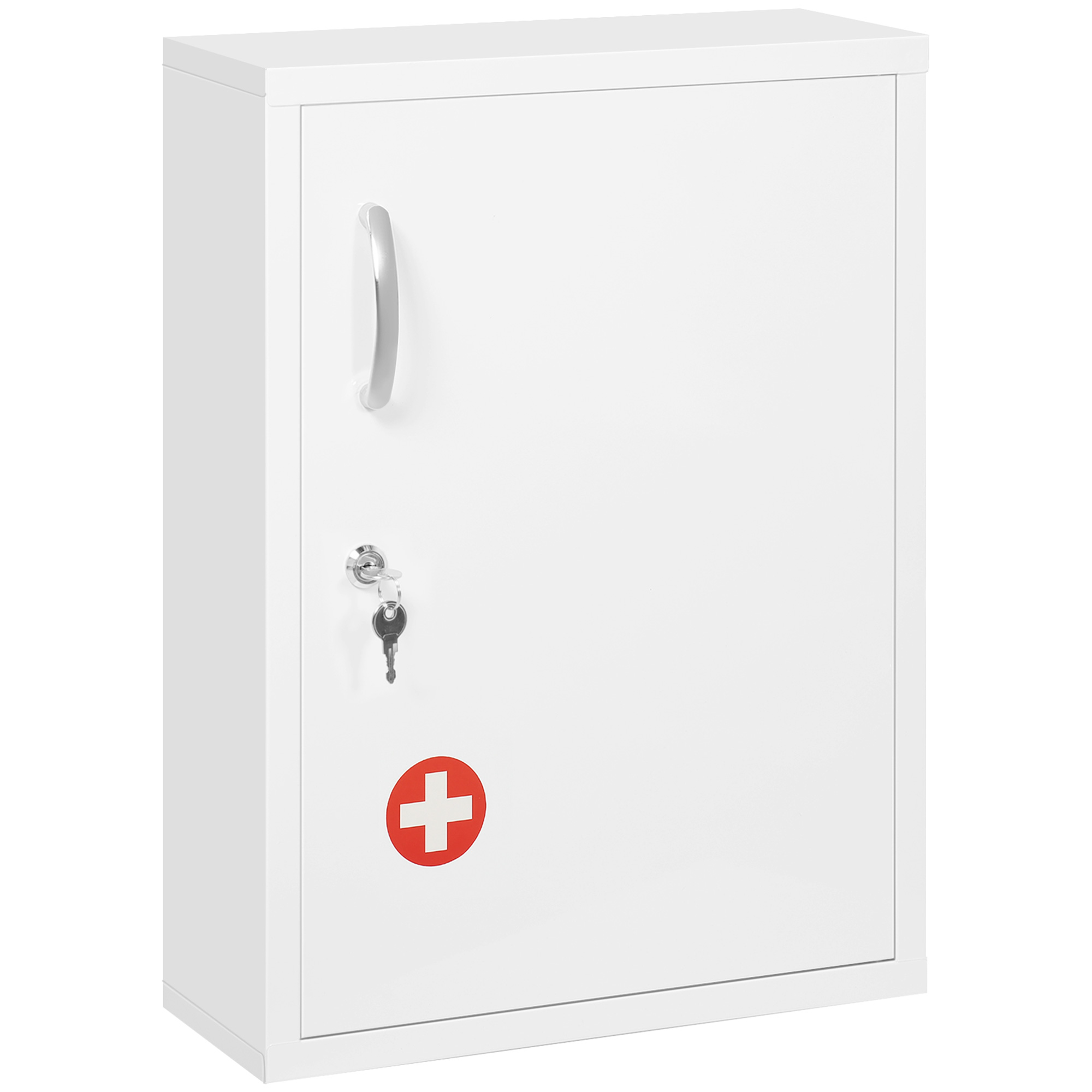 Apothekerschrank Weiss Stahl 40x15x53,5 Cm Abschliessbar Wandmontage 3 Fächer