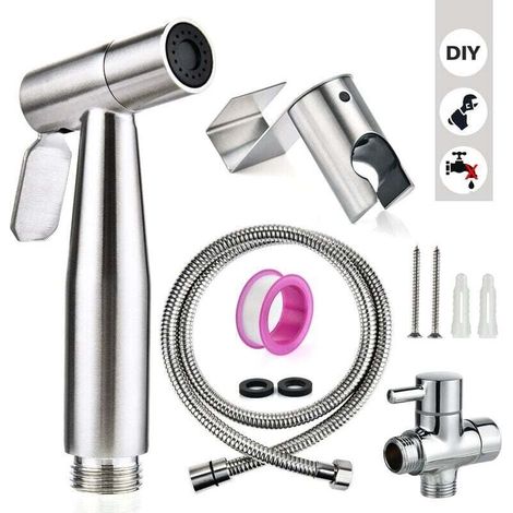 Wc-bidet-set Mit Handbrause – Bidet-handsprüher – Toiletten-duschbrause Mit Schlauch + Edelstahlhalterung