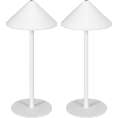 2er-set Wiederaufladbare Usb-tischleuchten (mit A- Und C-anschluss), Mit Touch-schalter, 3 Lichtmodi (warm, Neutral, Kalt), Aus Weißem Metall, Ideal Für Wohnzimmer Oder Schlafzimmer.