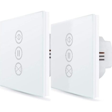 2x Rollladenschalter Mit Wlan-anbindung, Einstellbare Öffnung, Wifi-fensterrollladen-schalter, Kompatibel Mit Alexa Und Google Home Für Sprachsteuerung, Intelligenter Zeitgeber Für Wandmontage-motoren