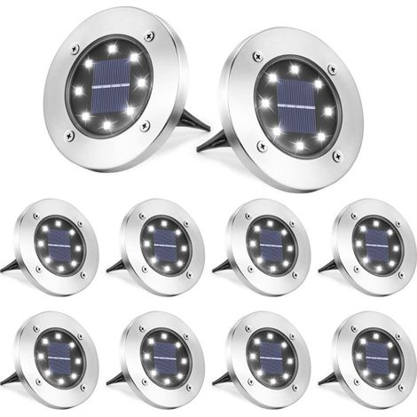 8 Stück Led Solar-außenbeleuchtung – Garten-solarleuchten Für Den Boden – Kaltweiß, Rasenlicht