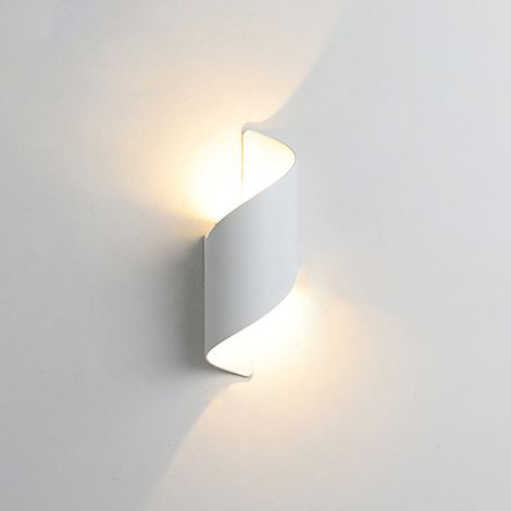 Wandleuchte Led Kukak Für Innen/außen, 10 W, Kaltweiß 6000 K, Moderne Beleuchtung Nach Oben Und Unten, Wasserdicht Ip65, Spiralförmige Metall-wandleuchte Für Bar, Schlafzimmer, Weiß