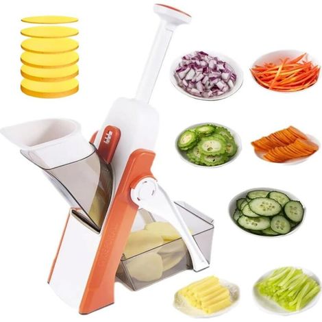 Gemüseschneider, Sicheres Verstellbares Hackgerät, 4-in-1 Verstellbare Gemüsehobel, Gemüseschneider Hobel Dicer Für Kartoffeln, Karotten, Tomaten, Gurken