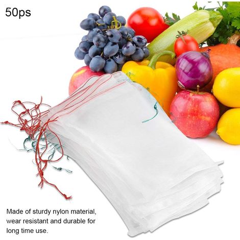 Lot 50 Pflanzenschutzhüllen Für Obst – Atmungsaktives Netz 25x15cm, Insektenschutz
