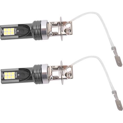 2 Stück Led-birnen, 2525 12led-auto-scheinwerfer-ersatzbirne Für H3-scheinwerfer Dc12v-24v Weiß 6500k-7500k