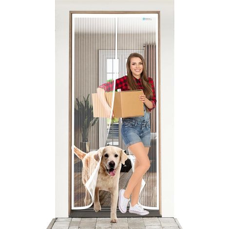 Tür Fliegengitter 80x220 Cm, Einfach Zu Montierendes Fenster- Und Tür Fliegengitter Ohne Werkzeug. Geeignet Für Haustiere Und Kinder. Weiß