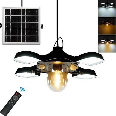 Hängeleuchte Mit 192 Led-solarbetrieb Und Bewegungsmelder, 4 Panels, Mit Leuchtmittel, Beleuchtung Für Garage, Wetterfeste Außenbeleuchtung, Beleuchtung Für Patio Und Garage, Mit Fernbedienung