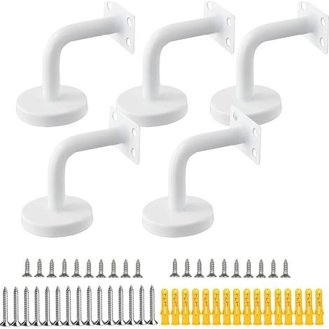 Handlaufhalter, 5 Stück Edelstahl Geländerhalter Wandmontage, Für Treppenhandlauf, Flache Armlehne (weiß)