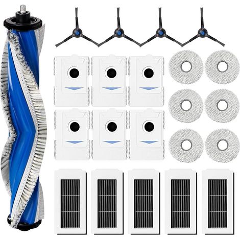 Kit D'Accessoires Aspirateur Robot Pour Ecovacs Deebot X5 Omni Avec 1 Brosse À Rouleau, 5 Filtres Hepa, 6 Lingettes, 6 Sacs À Poussière, 4 Brosses Latérales, Pièces De