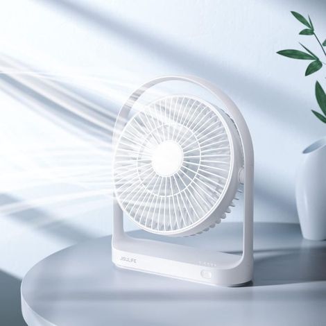 Leiser, Batteriebetriebener Tischventilator Mit 4 Geschwindigkeiten Und Bis Zu 15 Stunden Laufzeit, Usb-wiederaufladbar (4000-mah-akku), Für Schlafzimmer Oder Reisen – Weiß