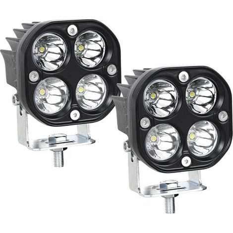 (2 Stück) Led-arbeitsscheinwerfer Traktor 7,6 Cm 3'' 40w Weiß Led-spotlight 12v 24v Wasserdicht Ip67 Led-nebelscheinwerfer Für 4x4 Auto Lkw Suv Boot Quadratisch