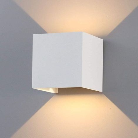 Led-wandlampe 12 W, Wasserdicht Ip65, Warmweiß 3000 K, Mit Einstellbarem Abstrahlwinkel, Für Innen- Und Außenbereich, Ideal Für Wohnzimmer Oder Schlafzimmer, Weiße Farbe, Ausgestattet Mit Einem Detekt
