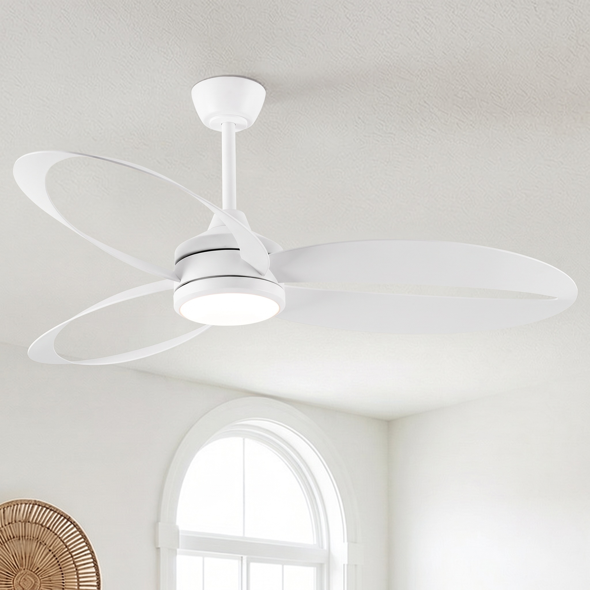 Parrot Uncle Deckenventilator Mit Licht 106 Cm, Leiser Dc-motor, 6 Geschwindigkeiten, Dimmbare Led, Fernbedienung, 3 Farbtemperaturen, Weiß, Sommer-winter-funktion