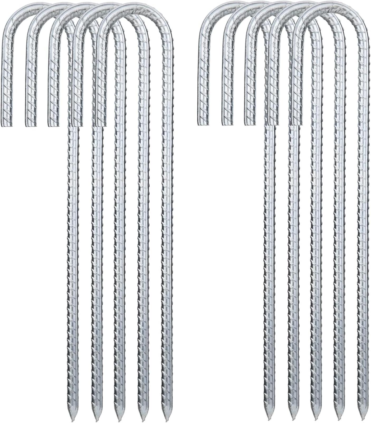 10 Stück Bodenanker, 30 Cm J-haken, Robuste Zeltnägel, Verzinkte Stahl-befestigungsnägel