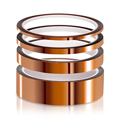 4er-pack Kapton-polyimid-silikonklebeband, Hochtemperaturbeständig (260 °c) – 30 M Länge, Zum Abkleben, Löten, Isolieren Von Leiterplatten Und Für Diy-projekte