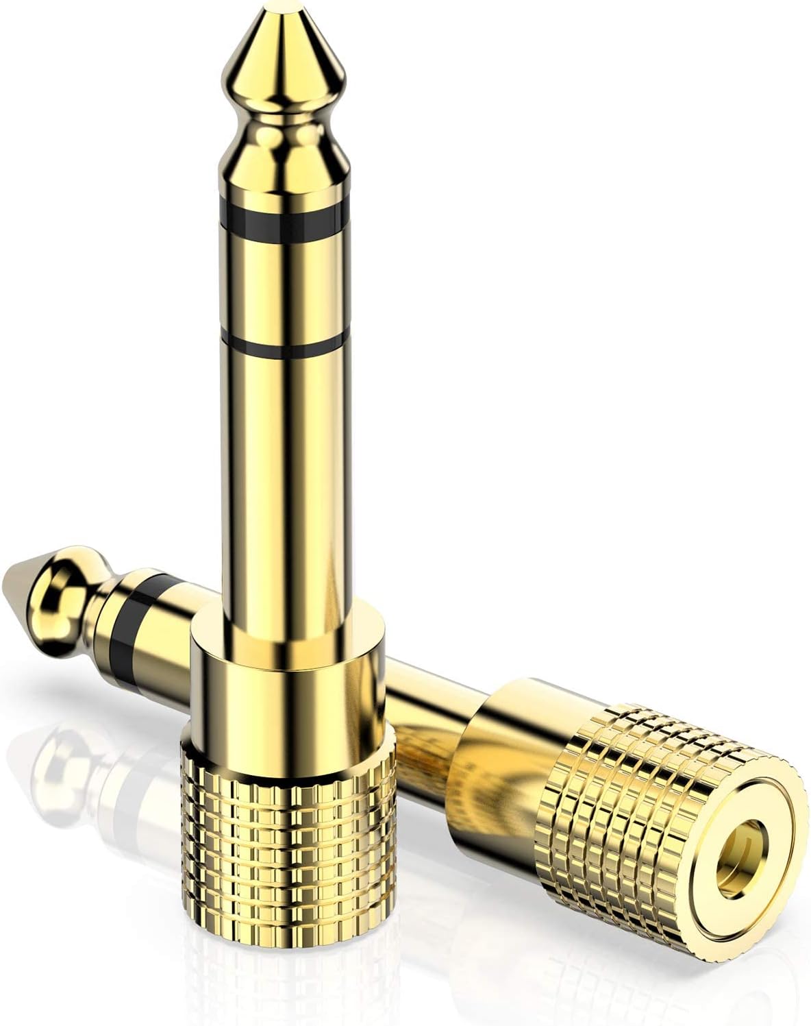 Jobs Schelle 6,35-mm-klinkenstecker Auf 3,5-mm-klinkenstecker-adapter, Vergoldeter Stereo-kopfhöreradapter Für Keyboard, Lautsprecher, Gitarre, Klavier (2er-pack)