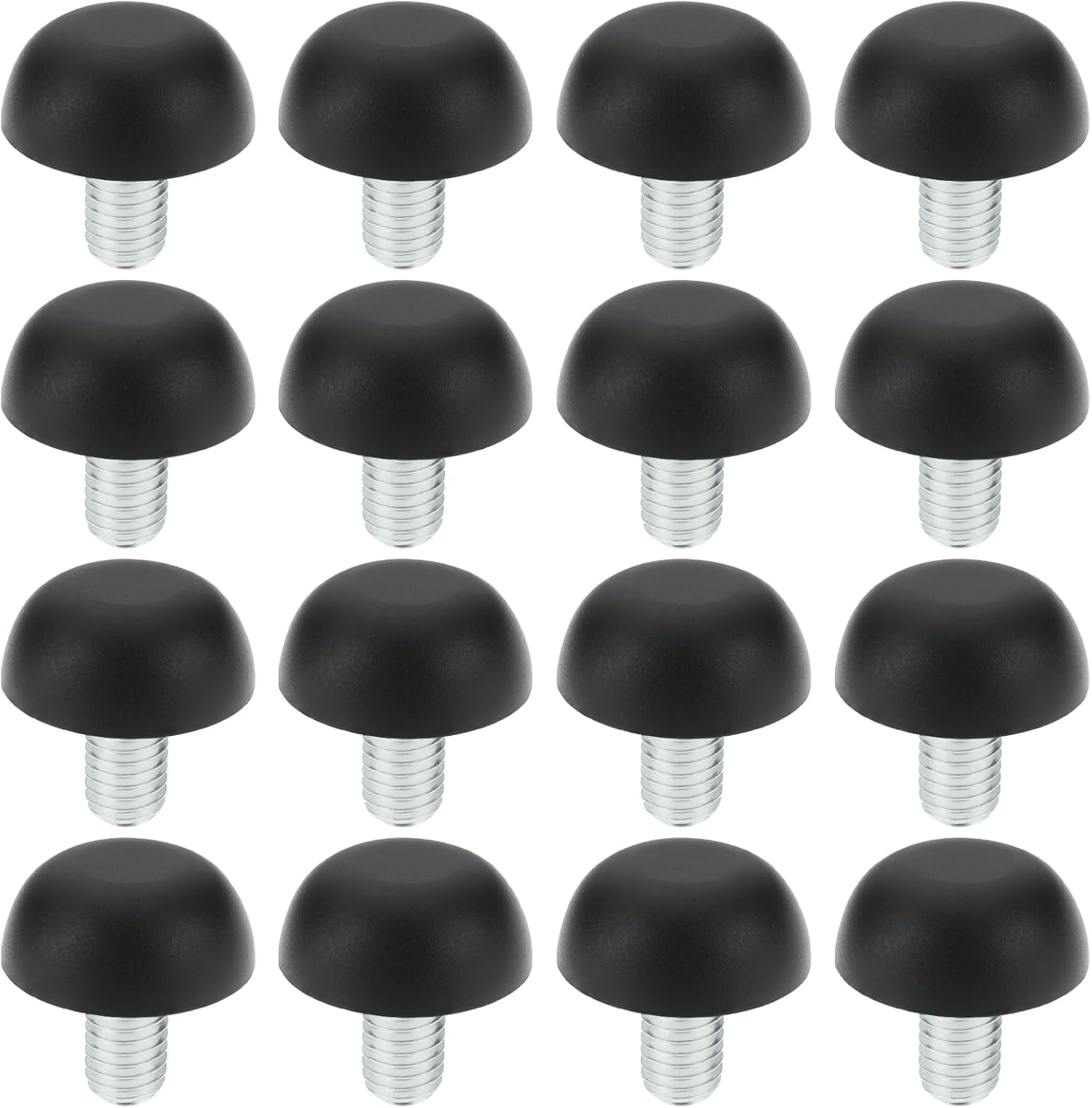 24 Verstellbare Nivellierfüße M8 8 Mm X 1,25 Zum Einschrauben Für Möbelfüße Und Bodenschoner, Schwarz