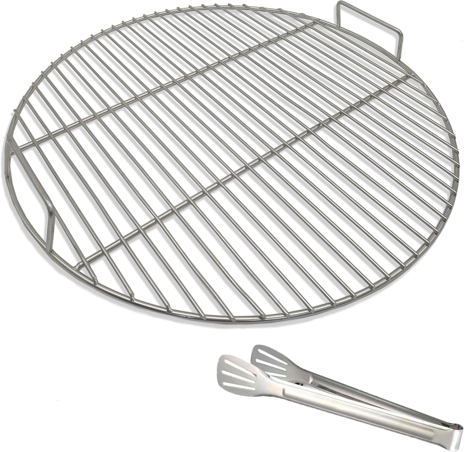 Runder Grillrost – Aus Edelstahl 304 Mit Grillzange, 44,5 Cm Durchmesser, Geeignet Für Kugelgrills