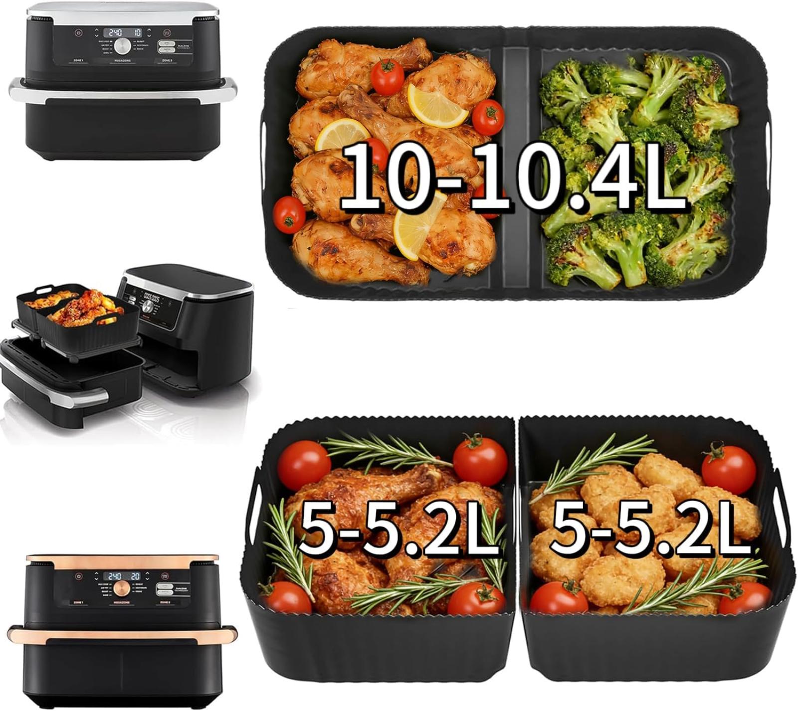 3-teiliges Set Großer Silikonformen Für Heißluftfritteusen, Passend Für Ninja Af500eu Cosori Und Ninja Foodi Flex 10,4l Af500eu/cosori.
