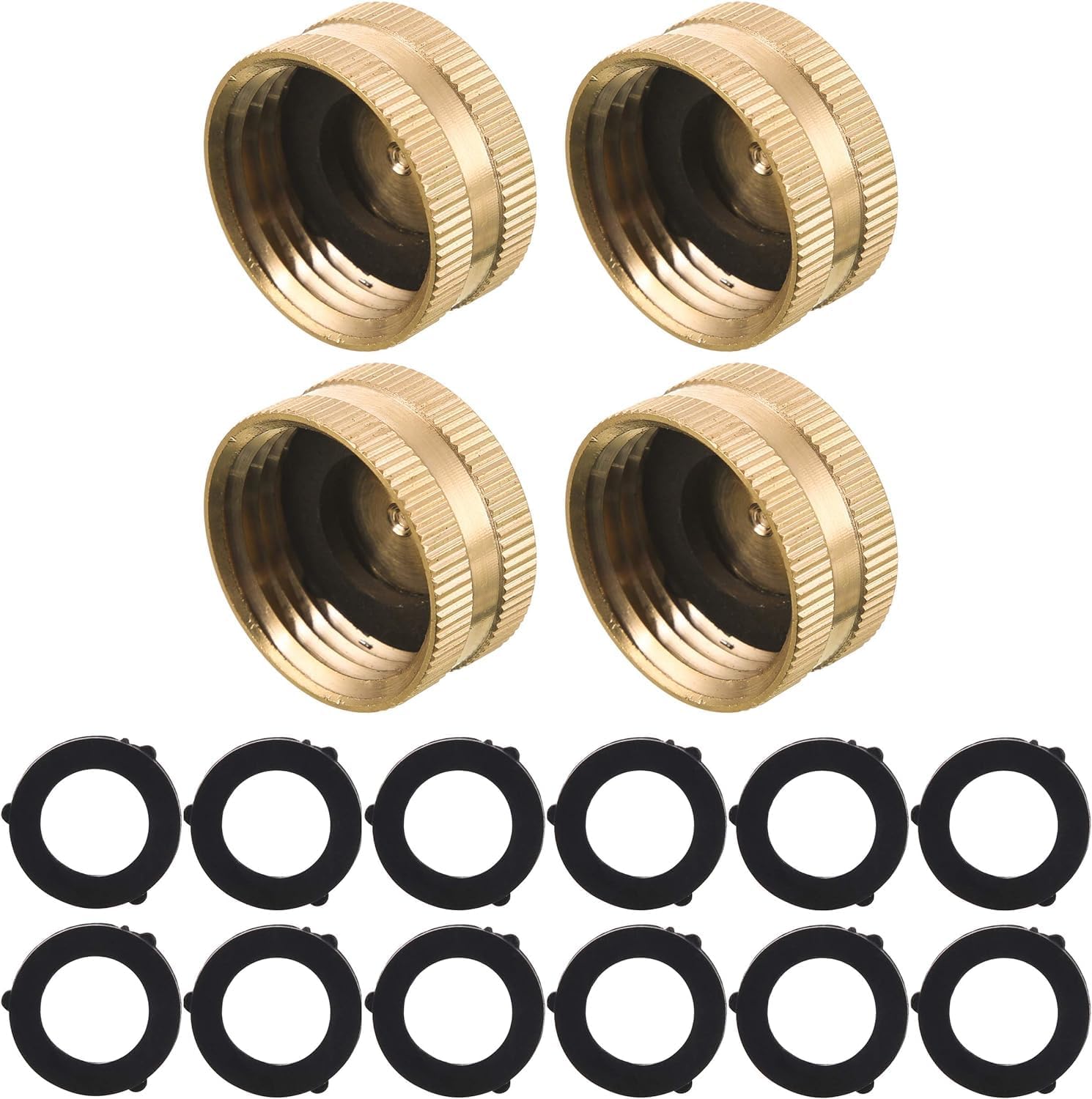Set Mit 4 Messing-innengewindeanschlüssen Für 1,9 Cm Gartenschläuche Mit 12 Zusätzlichen Unterlegscheiben