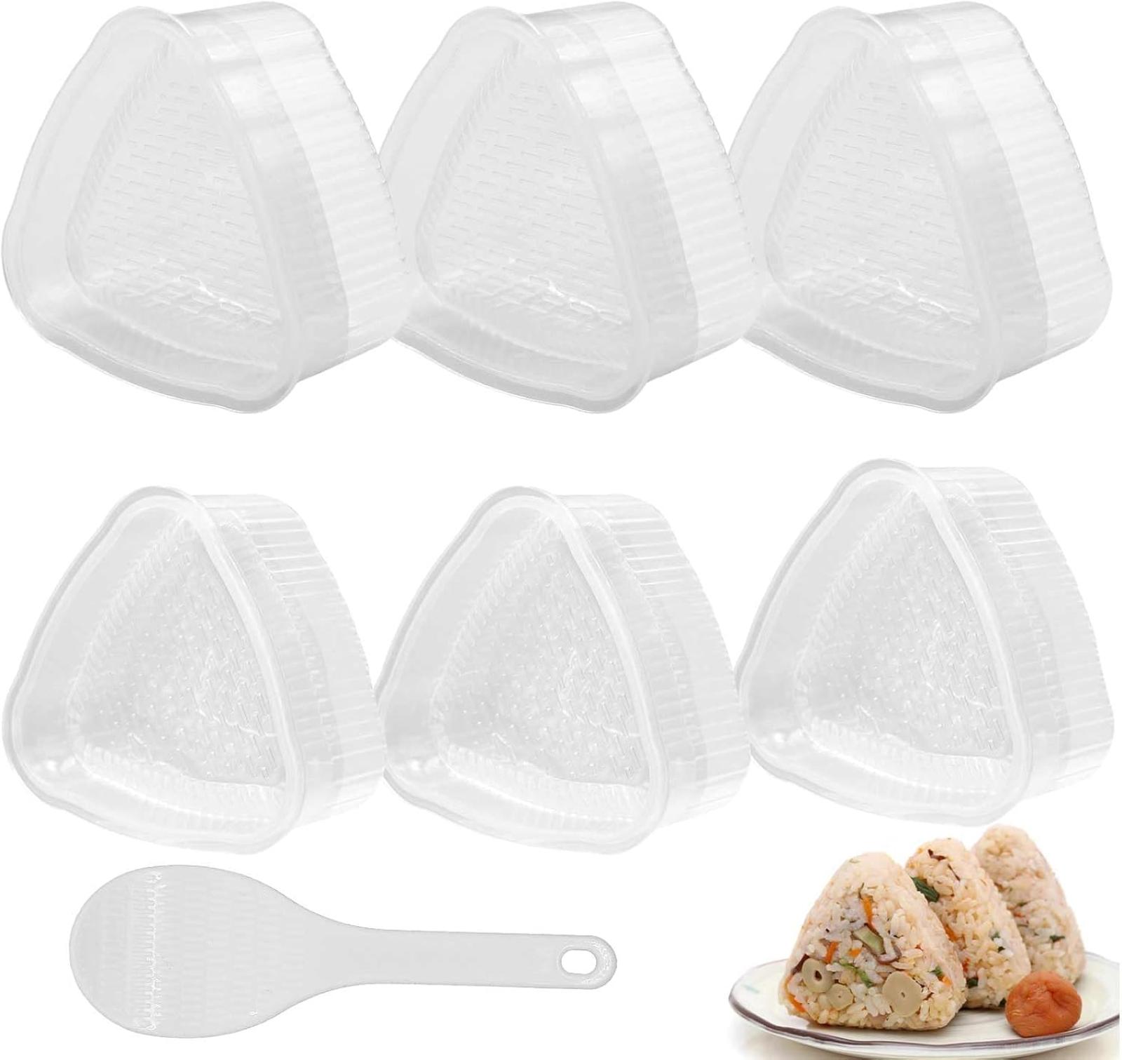 6-teiliges Dreieck-onigiri-formenset, Antihaftbeschichtete Dreieckige Sushi-form Mit 1 Reislöffel