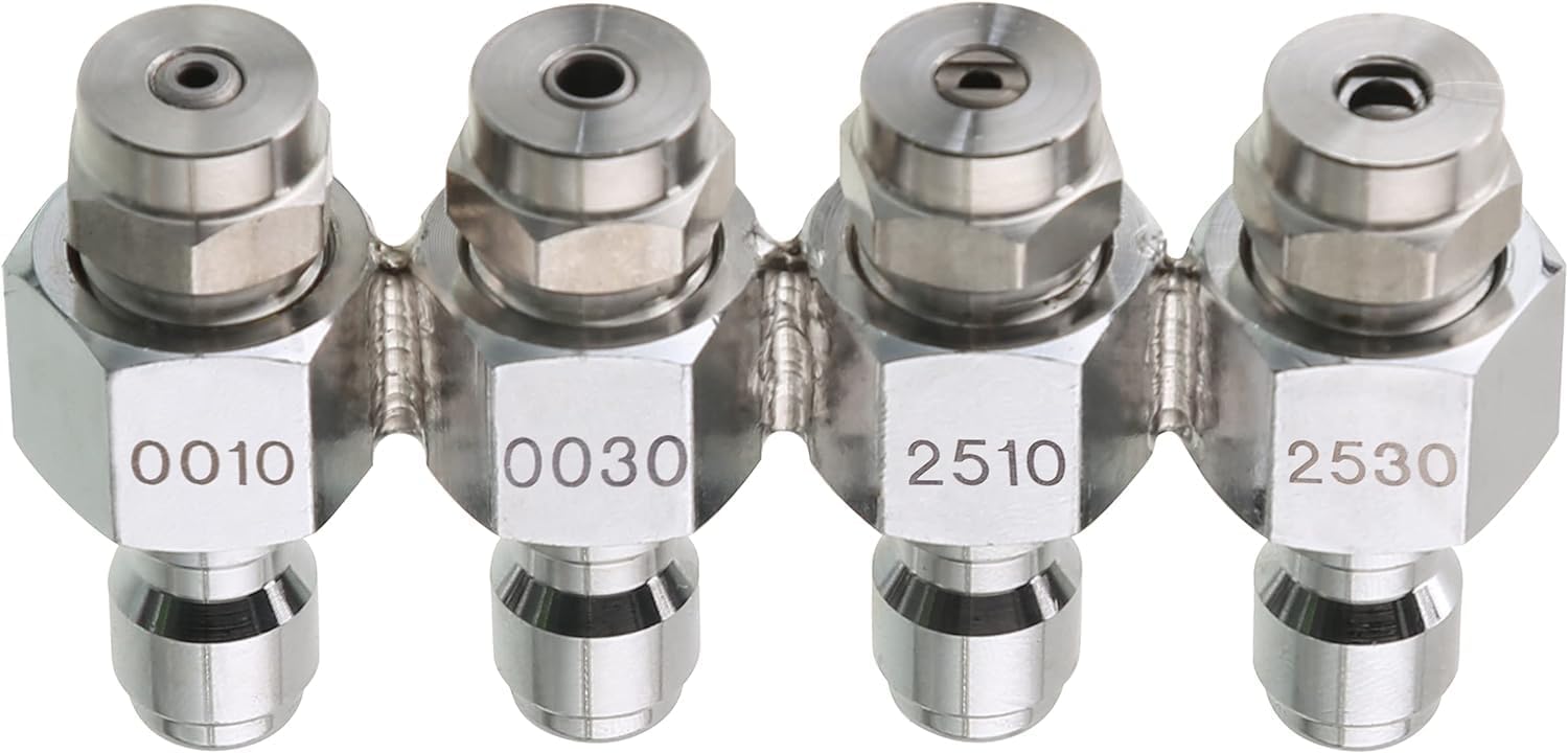 Hochdruckreinigerdüse, Nachlaufdüsen-set Mit 4-wege-j-stab-düsenhalter Für Schonendes Waschen, 6,35-mm-schnellanschluss