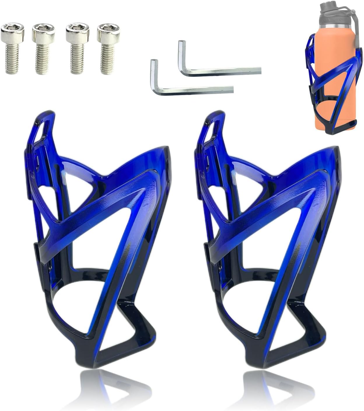 Set Mit 2 Flaschenhaltern Für Rennräder Und Mountainbikes, Blau-schwarz