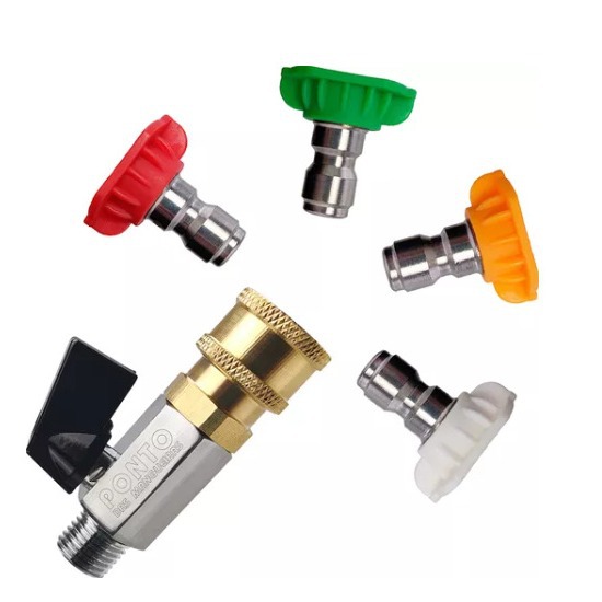 Ventil Schließen, Waschanlage Starten. 1/4"-düsenkopf Auf 1/4"-außengewinde