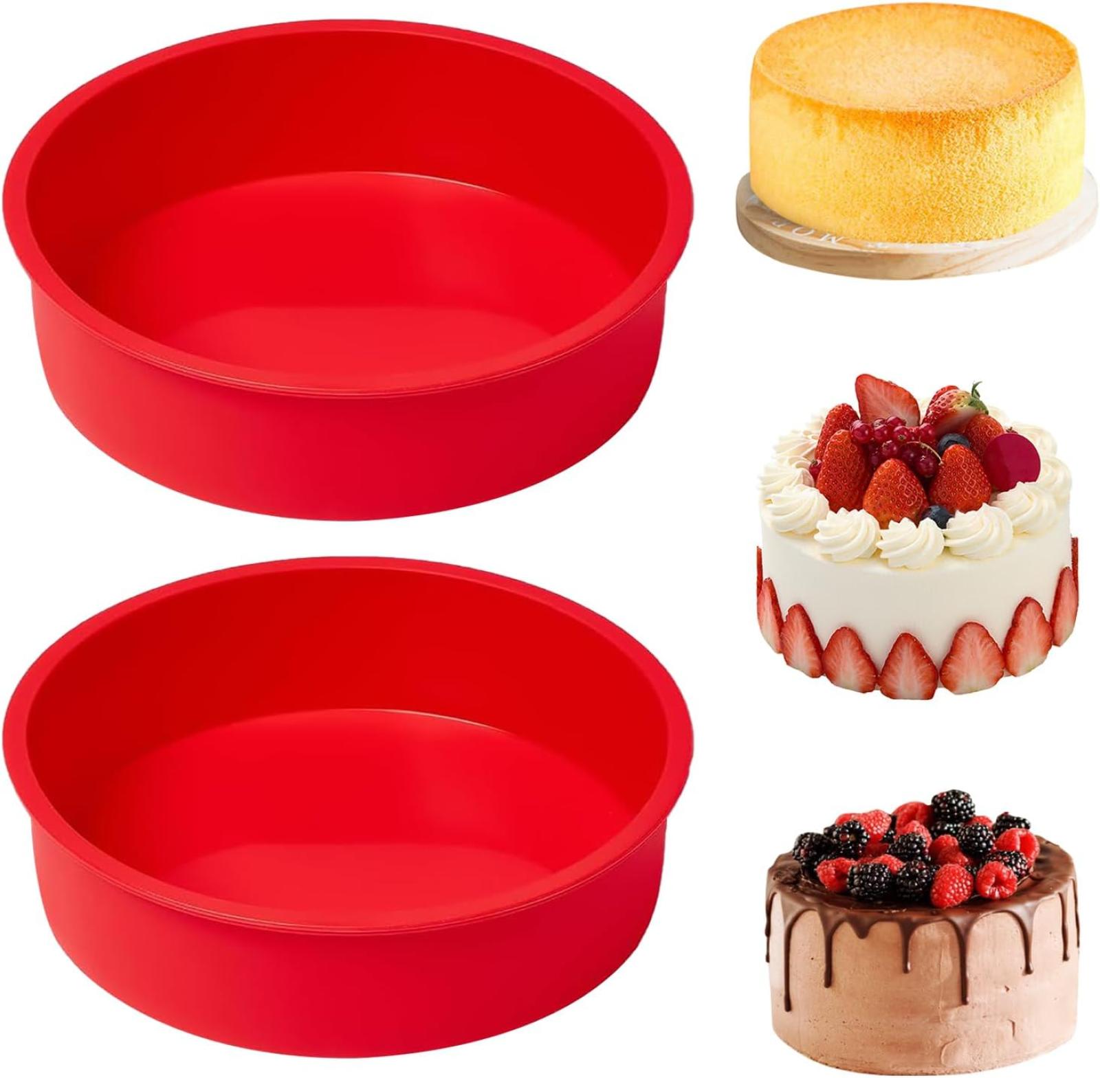 2-teilige Runde Silikon-kuchenform, 20 Cm, Antihaftbeschichtet, Springform Mit Schnellverschluss, Runde Silikon-gebäckform