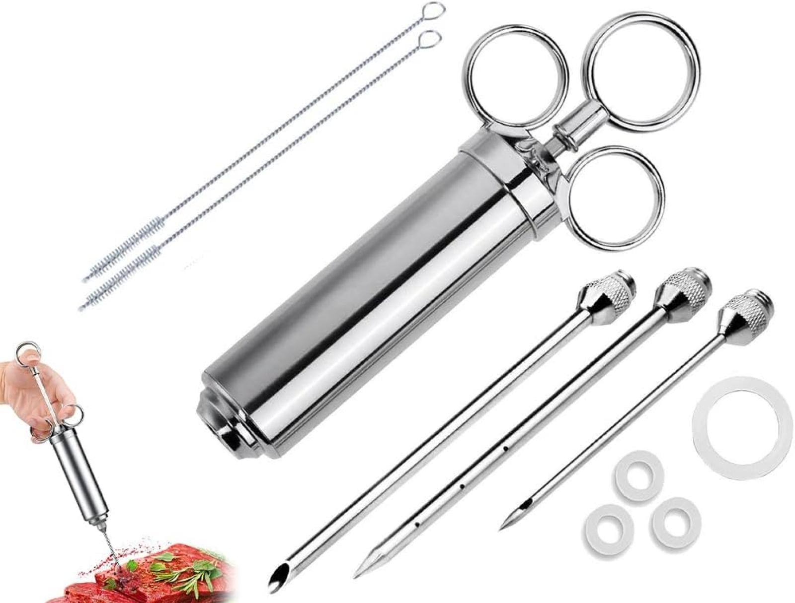 Marinierspritze, Professioneller Marinadeninjektor Mit 3 Fleischnadeln, 60 Ml Fleischspritze