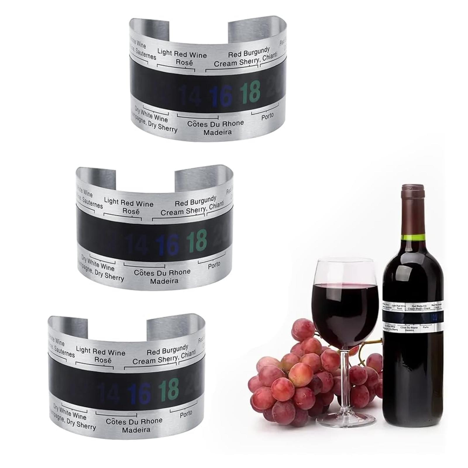 Vino Weinthermometer, Edelstahl-weinthermometer Mit Lcd-anzeige, Sofortanzeige, Bierflaschenarmband