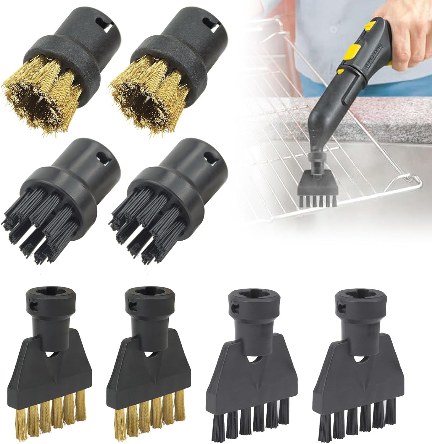 Set Mit 8 Zubehörteilen Für Kärcher Sc1-sc5 Dampfreiniger, Handdampfreiniger, Leistungsstarke Bürste, Rundbürste, Große Düse, Powerdüsen