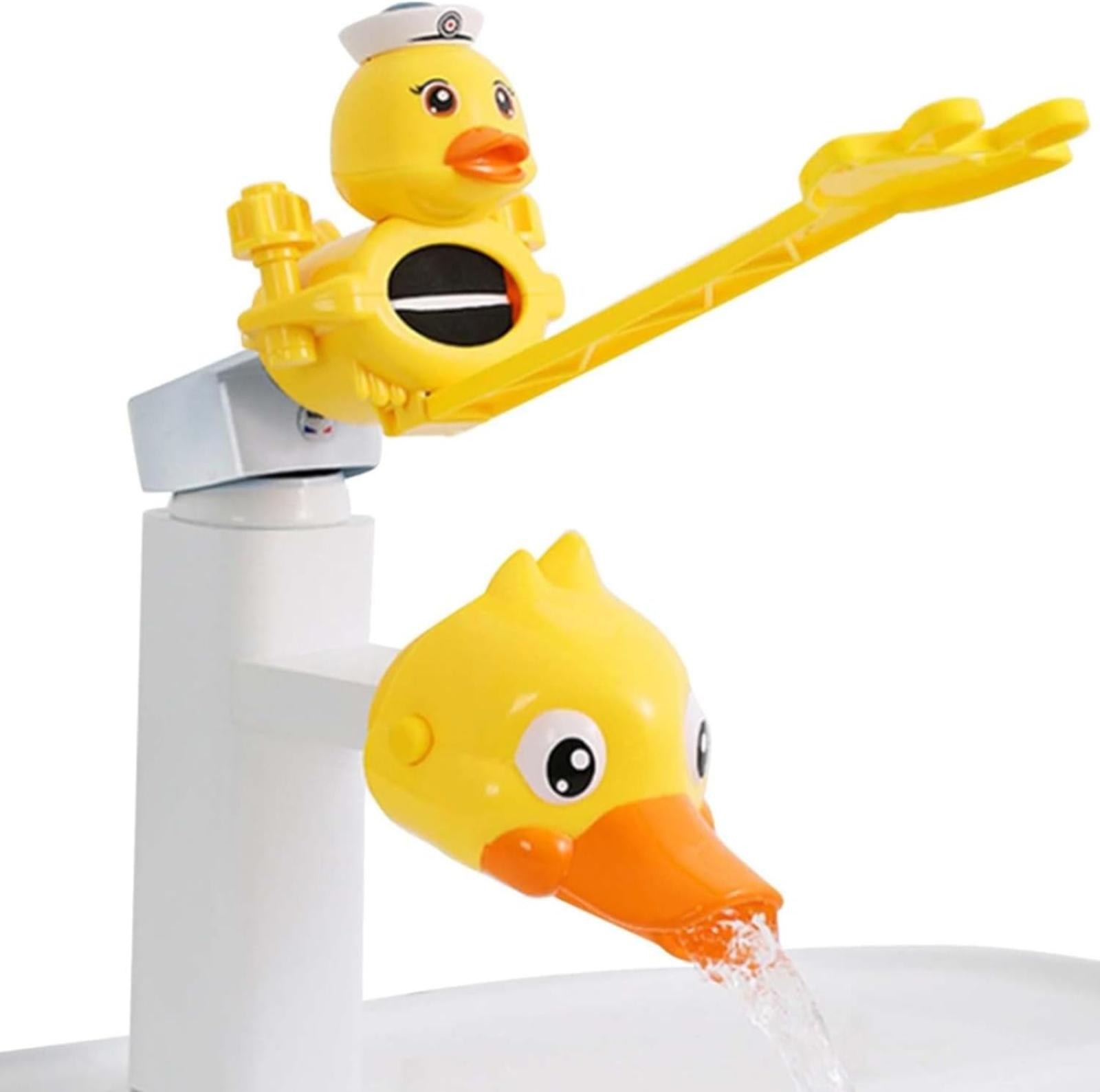 Kinderarmaturverlängerung, 2er-set Armaturenverlängerungen In Form Einer Kleinen Gelben Ente, Spülbeckenverlängerung