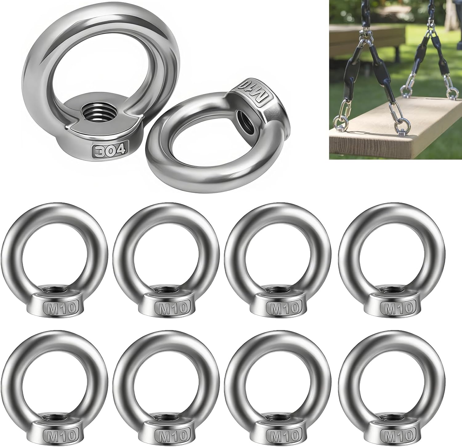 10 Stück M10 Ringmuttern Aus Edelstahl 304