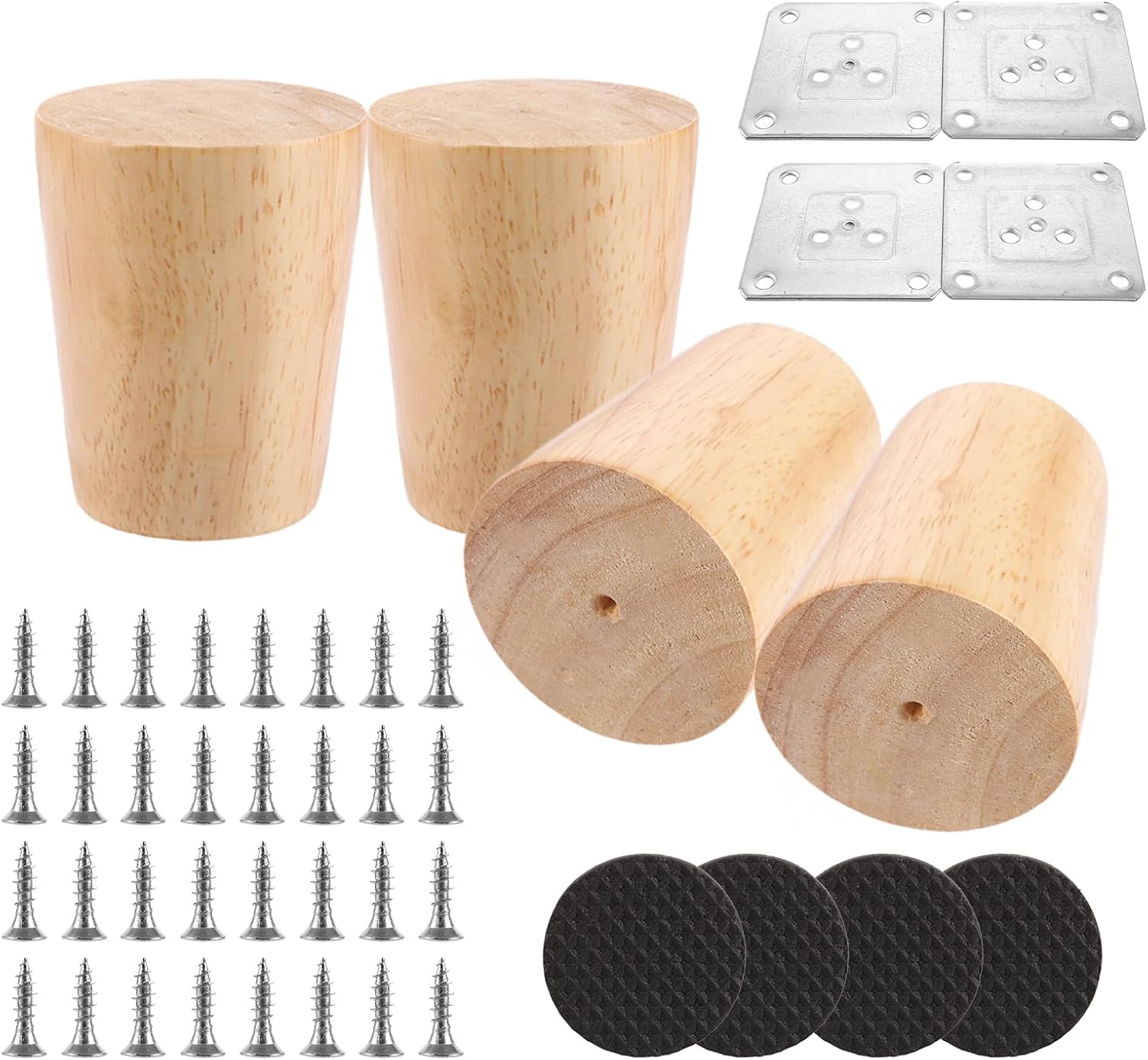 4er-set Möbelfüße, 6 Cm, Aus Holz, Geeignet Für Couchtische, Sofas, Schränke, Stühle, Betten Und Tv-ständer