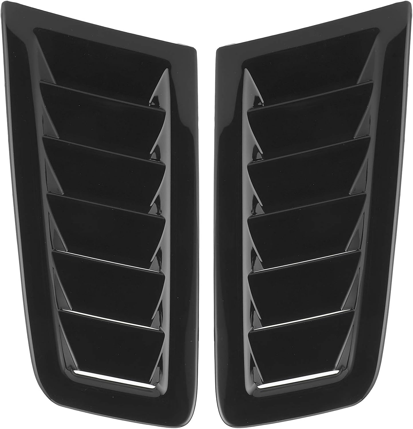 Universelle Motorhauben-lüftungsschlitze, Glänzend Schwarz, 2-teiliges Set